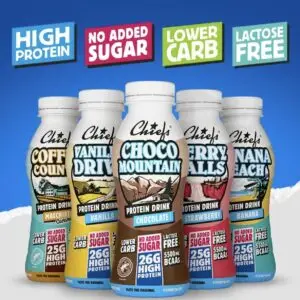 CHIEFS Protein Drink – 26g de Protéines, Sans Lactose ; Sans Sucres Ajoutés – 330ml