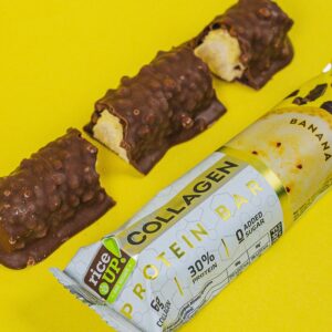 RiceUP! Collagen Protein Bar Banane , 12x50g  50g 0 sucre 30% de protéine