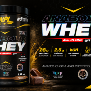 NPL Anabolic Whey All-In-One 1.8 Kg - 28g protéines, 2.5g créatine, hGH support, IGF-1 Axis Protocol