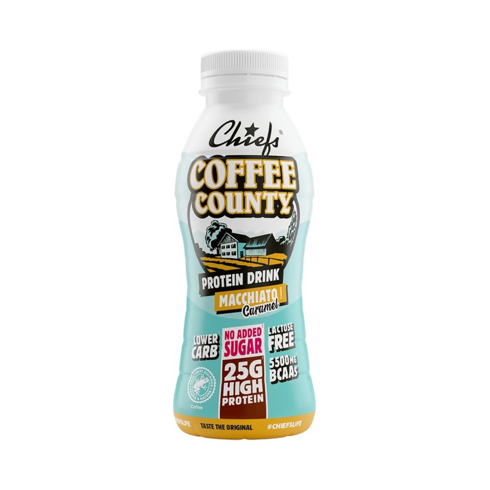 CHIEFS Protein Drink Café – Pack 8 x 330 ml – 25 g de Protéines, Sans Lactose, Sans Sucres Ajoutés CHIEFS Protein Drink Café – Pack 8 x 330 ml – 25 g de Protéines, Sans Lactose, Sans Sucres Ajoutés – face