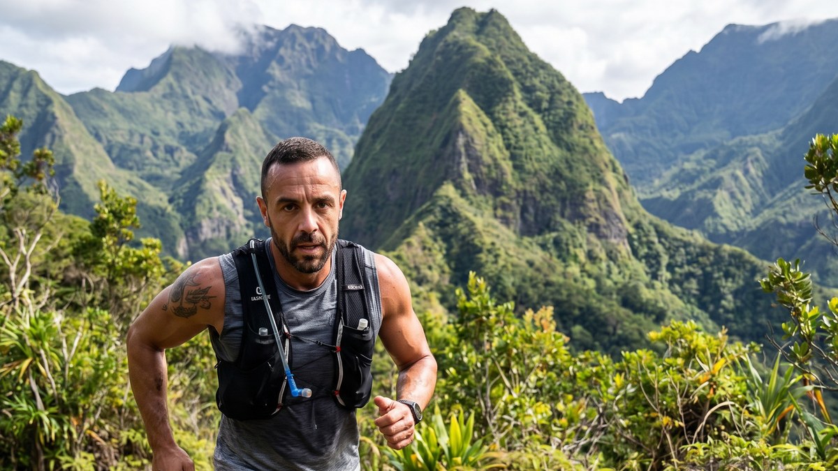 Coureur de trail à La Réunion préparant le Grand Raid
