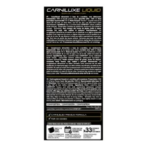 iO.Genix Carniluxe L-Carnitine liquide 1 L - Citron – étiquette au dos