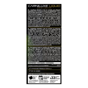 iO.Genix Carniluxe L-Carnitine liquide 1 L - Pomme verte – étiquette au dos
