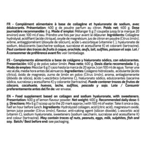iO.Genix Collagène Professional 400 g - Citron – étiquette au dos