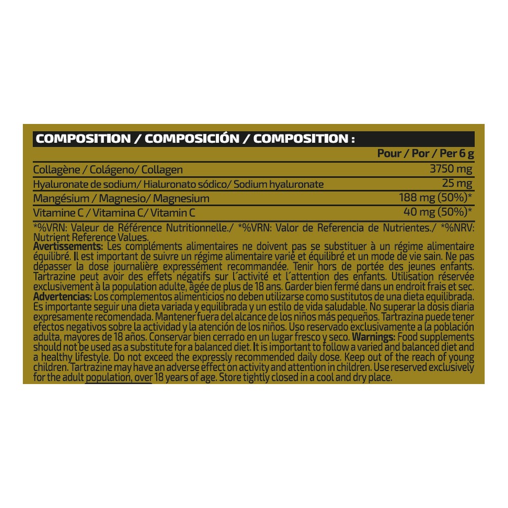 iO.Genix Collagène Professional 400 g – Citron – tableau nutritionnel iO.Genix Collagène Professional 400 g - Citron – tableau nutritionnel