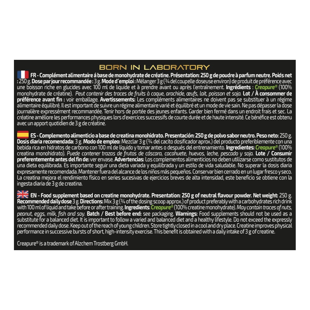 iO.Genix Crealuxe 250 g – Neutre – étiquette au dos iO.Genix Crealuxe 250 g - Neutre – étiquette au dos