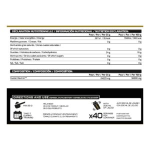 iO.Genix Cyclodextrine Professional 1 kg - Framboise – tableau nutritionnel