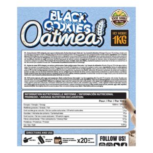 iO.Genix Farine d'avoine 1 kg - Cookies cacao – étiquette au dos