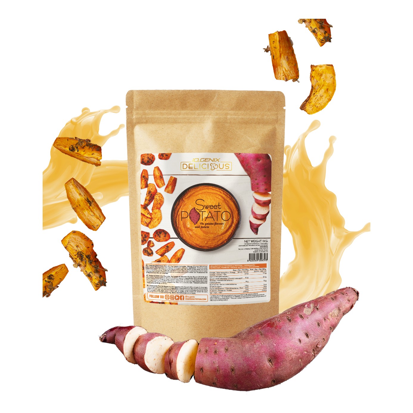 iO.Genix Farine de patate douce 1 kg – Neutre – utilisation iO.Genix Farine de patate douce 1 kg - Neutre – utilisation
