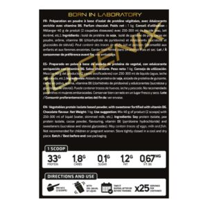 iO.Genix Protéine Vegan 1 kg - Chocolat – étiquette au dos