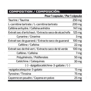 iO.Genix Thermo R8 - 120 gélules – tableau nutritionnel