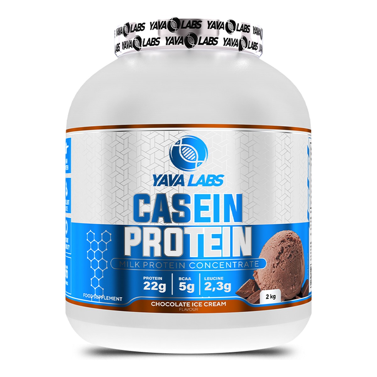 Yava Labs Night Protein Caséine 2 kg - Glace au chocolat Yava Labs Night Protein Caséine 2 kg - Glace au chocolat